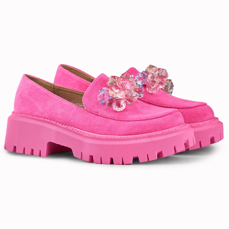 Rosa loafers med pärlor 1