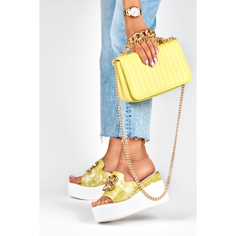 Lime wedge sandaler för kvinnor Lemon grön 2