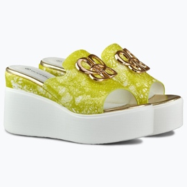 Lime wedge sandaler för kvinnor Lemon grön 1