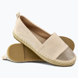 Beige espadrillor för kvinnor med en paljettå 1