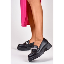 Svarta ekologiska loafers i läder för kvinnor 1