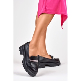 Svarta ekologiska loafers i läder för kvinnor 2