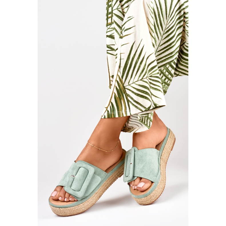 Turkos espadrillor i mocka för kvinnor blå 1