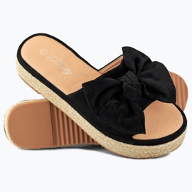 Svarta espadrillor med rosett 1