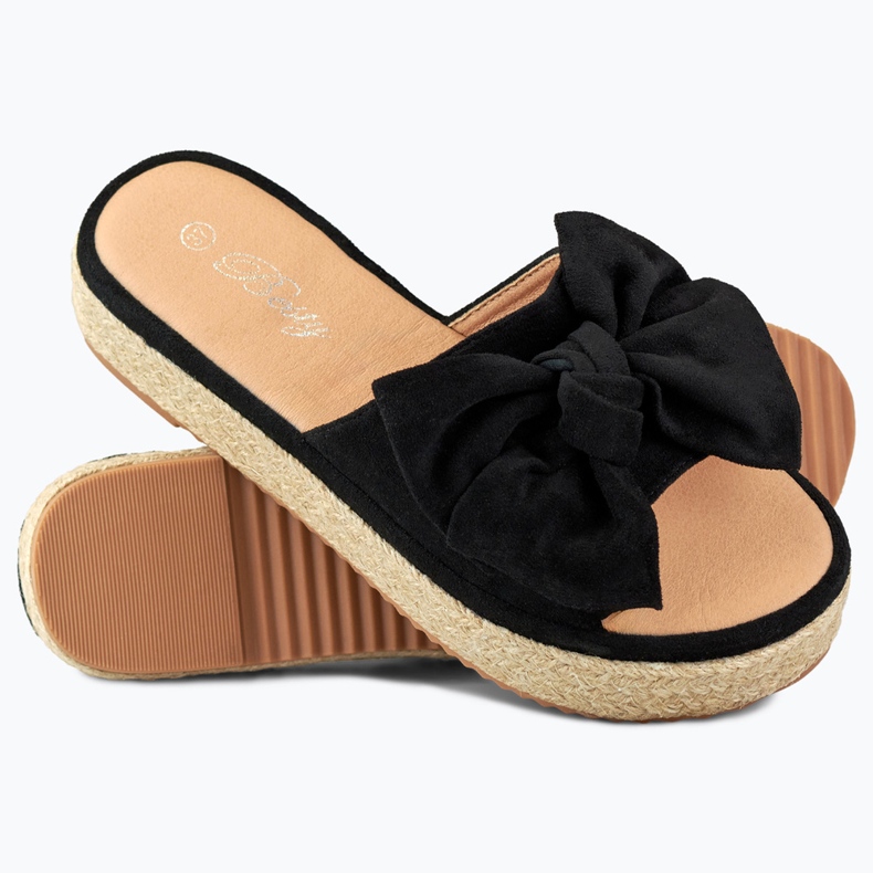 Svarta espadrillor med rosett 1