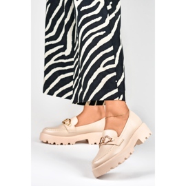 Beige loafers för kvinnor av ekologiskt läder 2