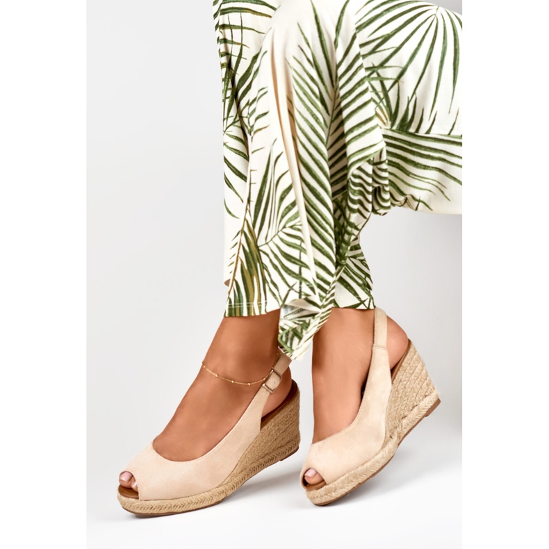 Espadrillor i beige mocka för kvinnor 1