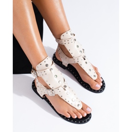 Beige gladiatorflip flops med jetstrålar från Shelovet 1