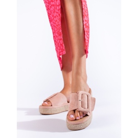 Shelovet espadrille i mocka rosa 1