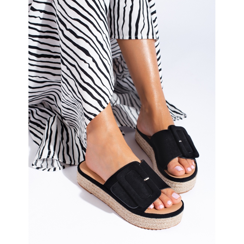 Espadrille i svart mocka på Shelovet-plattformen 2