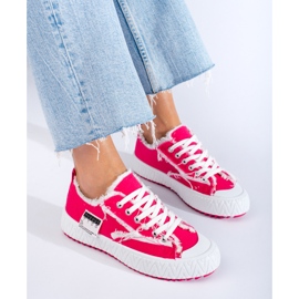 Shelovet fuchsia plattformssneakers rosa 1