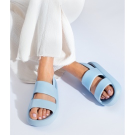 Blå Shelovet gummisandaler för kvinnor 2