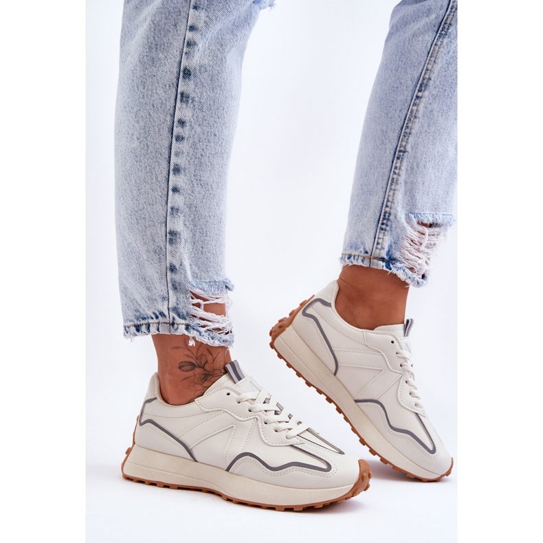 FJ1 Sportskor dam Beige Faro vit 2