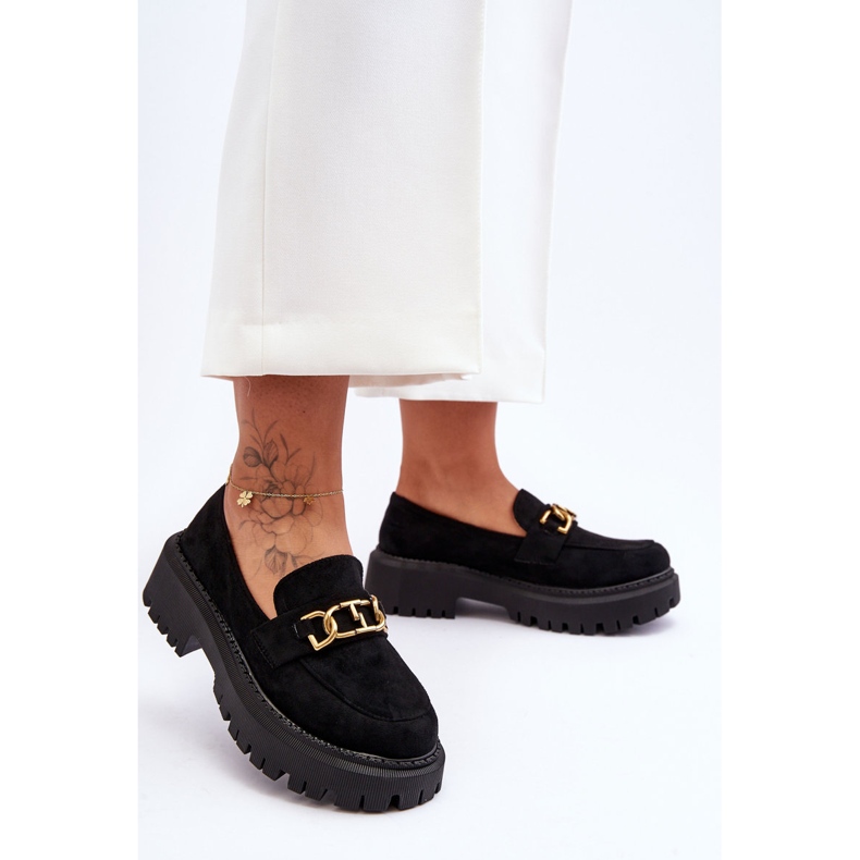 FB2 Platform Loafers i mocka dam, svart Larey 2