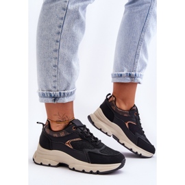 PM1 Svarta Escape Sportskor med snörning i plattform 1