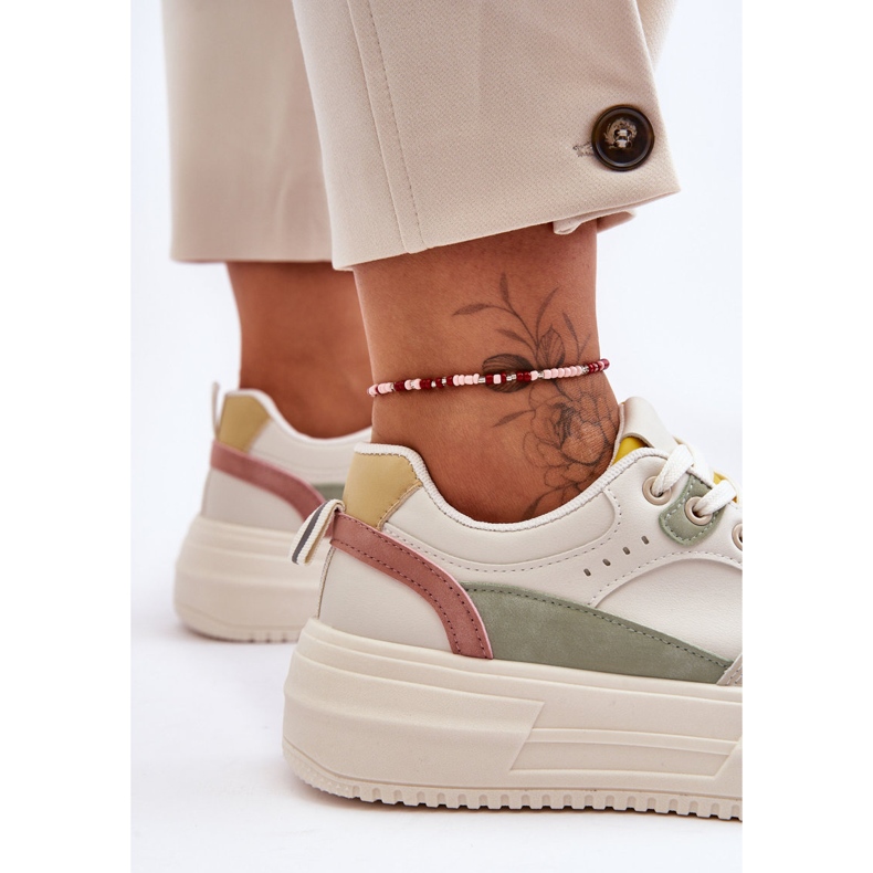 FJ1 Damsportskor på en massiv plattform Flerfärgad Gemma vit 2