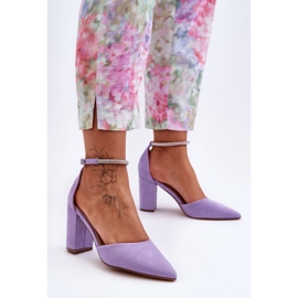 Mockapumpar med Cubic Zirconia Lila Diamant purpur 1