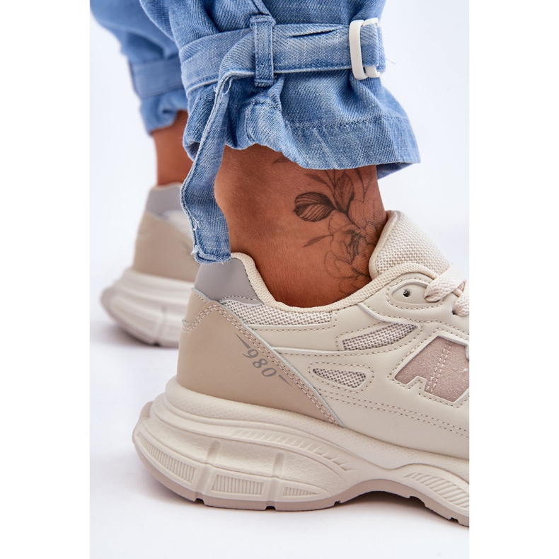 FG2 Fashionabla sportskor i mesh för kvinnor Beige Venedig 2