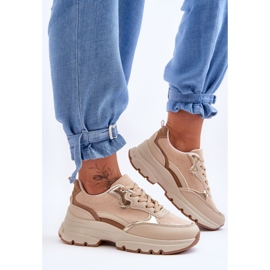 FG2 Beige plattform platt klack sportskor ikoner 2