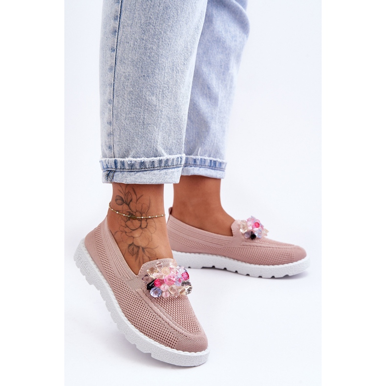PM1 Slip-On Sneakers för kvinnor med utsmyckningar Rosa Taylor 1