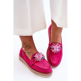 PM1 Platform Loafers för kvinnor med stenar Fuchsia Elonore rosa 1