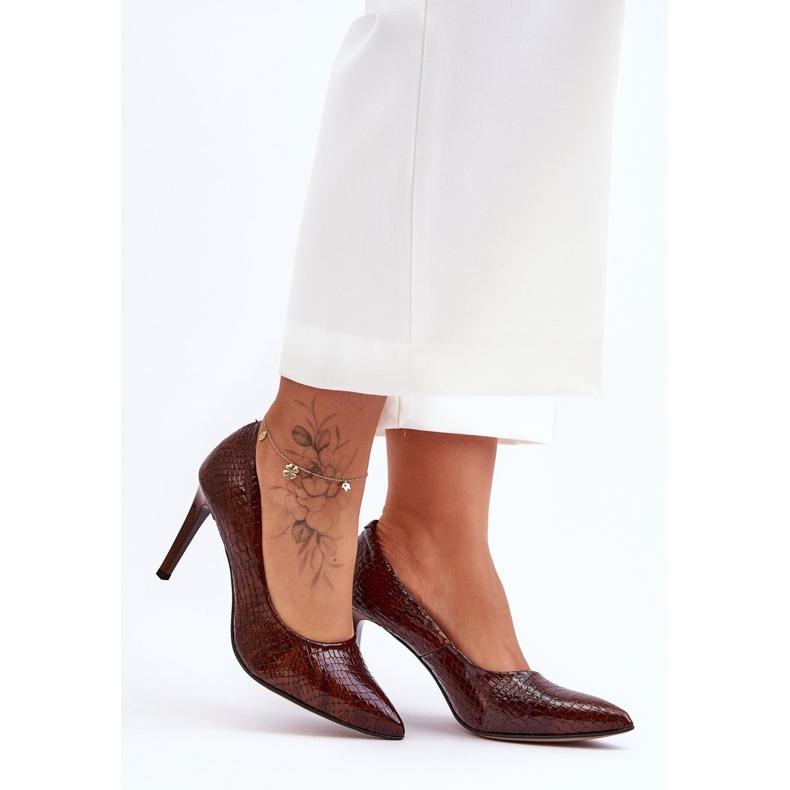 Lewski Shoes Fashionabla Lewski-skor med höga klackar i läder 2659 Brun 1