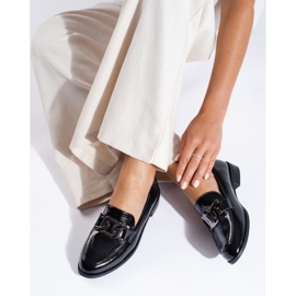 Lackade svarta Shelovet loafers för dam 1