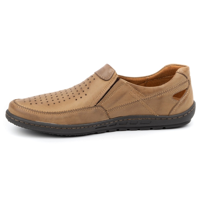 Olivier Läder loafers för män för sommaren 602 beige 1