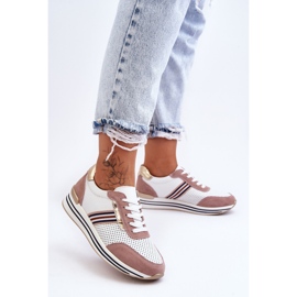 Lädersportskor S.Barski AL21575 Vit och rosa 1