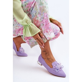 PS1 Dam Loafers med utsmyckade platta klackar Lila Sloane purpur 2