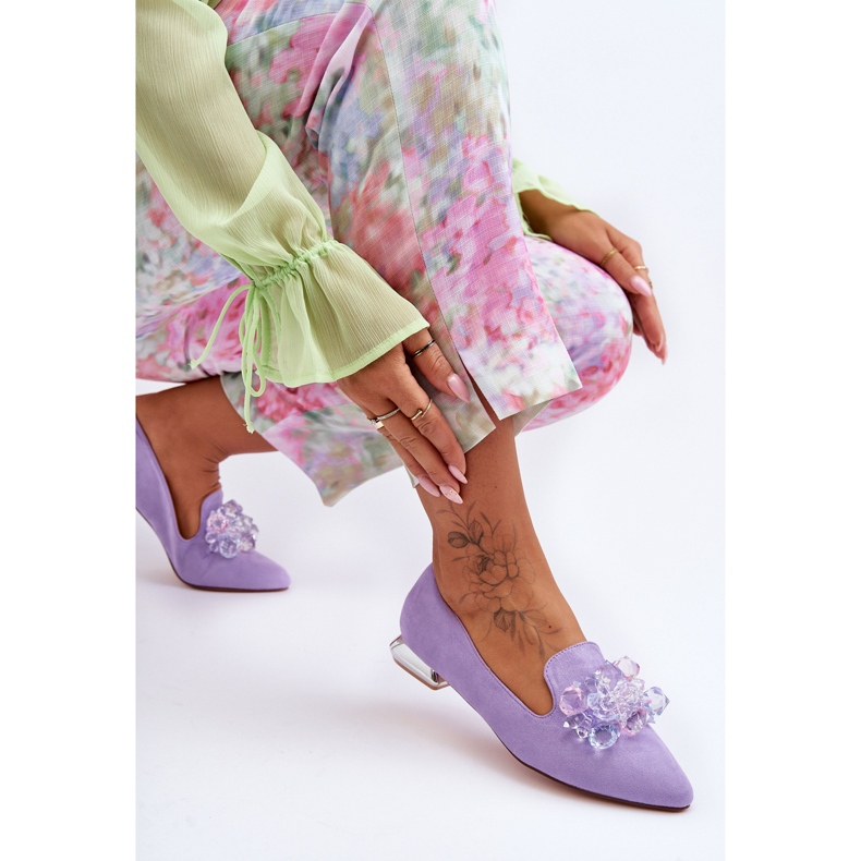 PS1 Dam Loafers med utsmyckade platta klackar Lila Sloane violett 2