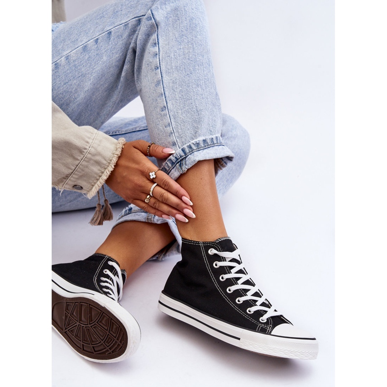 FR1 Klassiska High Top Sneakers för kvinnor Svartvita Remos 2