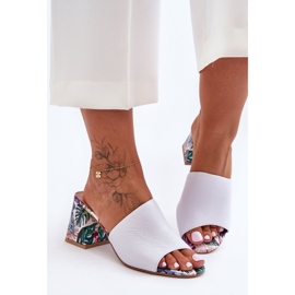 Lewski Shoes Högklackat läder för kvinnor Leski-skor 3209/K Vit 1