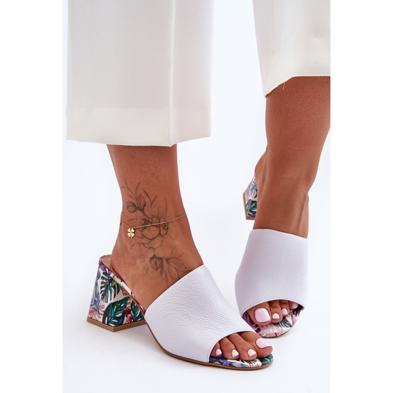 Lewski Shoes Högklackat läder för kvinnor Leski-skor 3209/K Vit 1