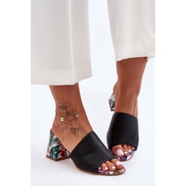 Lewski Shoes Högklackat läder för kvinnor Leski-skor 3209/K Svart 2