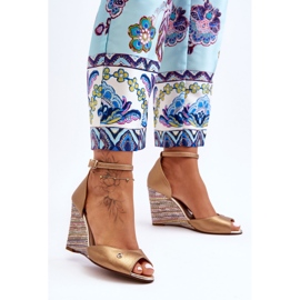 Lädersandaler Laura Messi 2603/784 Guld gyllene 1