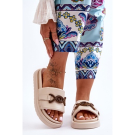 Damsandaler med beige verso 1