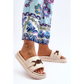 Damsandaler med beige verso 2