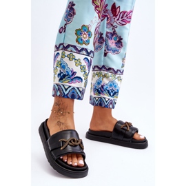 Damsandaler med dekoration Svart Verso 1