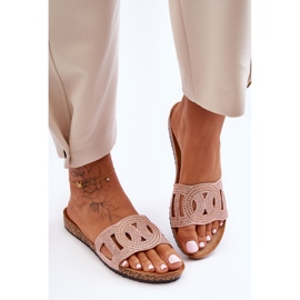 Damtofflor med dubb Rosa Evelins 1