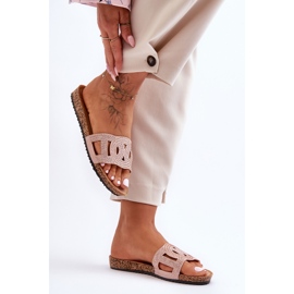 Damtofflor med dubb Rosa Evelins 2