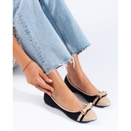 Dambalettlägenheter med rosett Shelovet svart 1