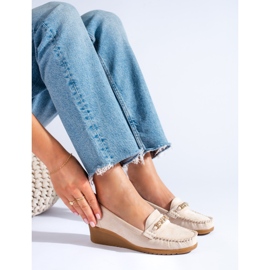 Beige kilskor i mocka från Shelovet 1