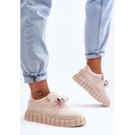 PS1 Fashionabla Slip-On sportskor med beige Desire dekoration 1