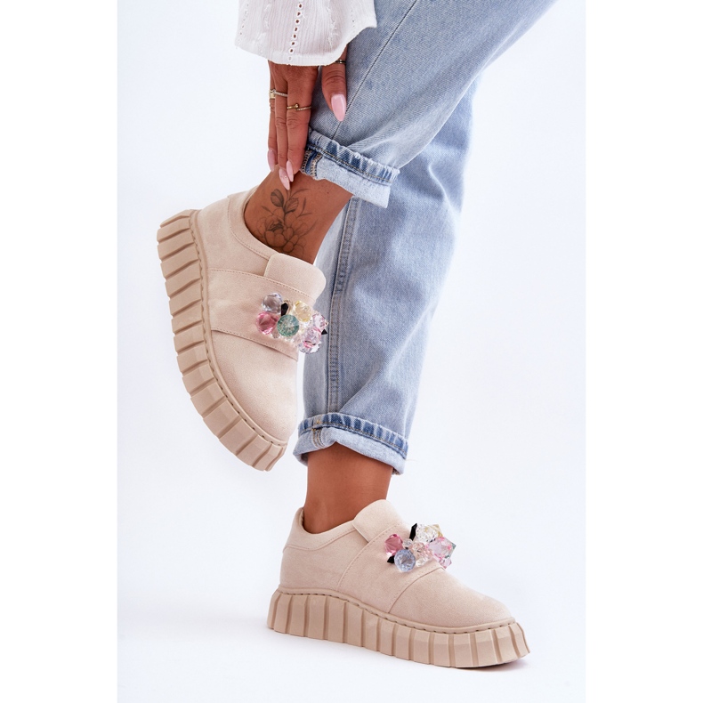 PS1 Fashionabla Slip-On sportskor med beige Desire dekoration 2