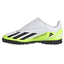 Adidas X Crazyfast.4 Vel Tf Jr IE4060 fotbollsskor vit vit 1