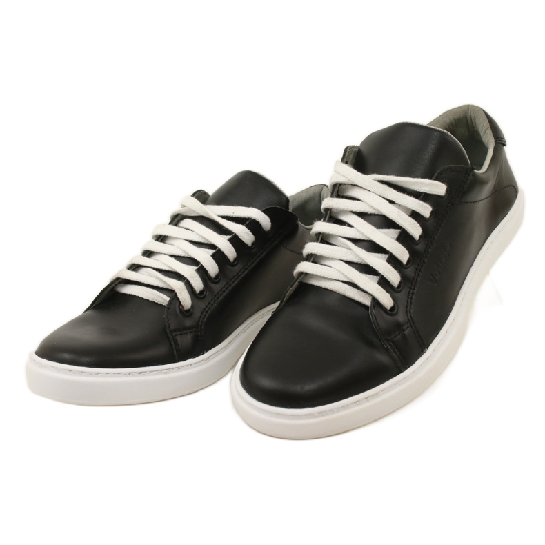 Vriston Svarta mäns läder sneakers 3