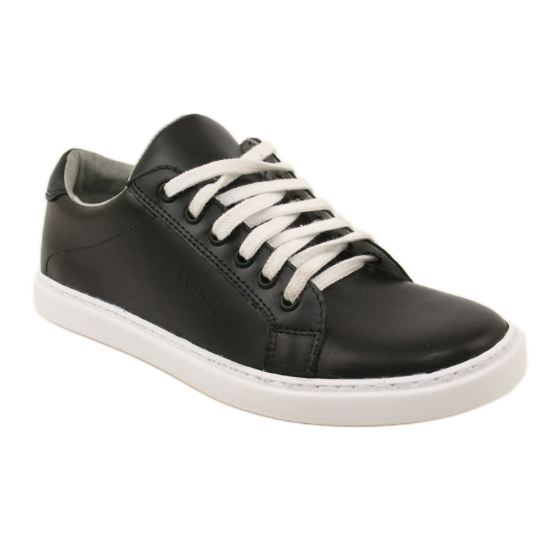 Vriston Svarta mäns läder sneakers 1