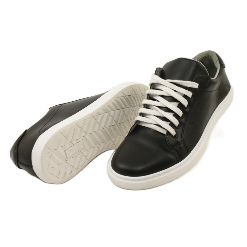 Vriston Svarta mäns läder sneakers 4