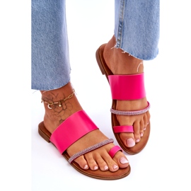 Kvinnors flip -flops med en dekorativ fuchsia -remsa rosa 4